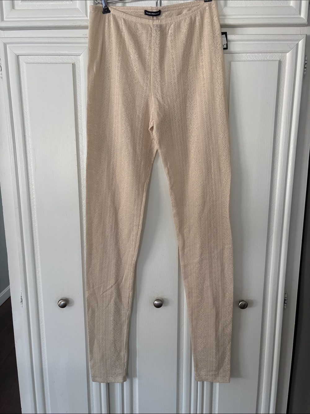Club Monaco Soft Cream Knit Leggings